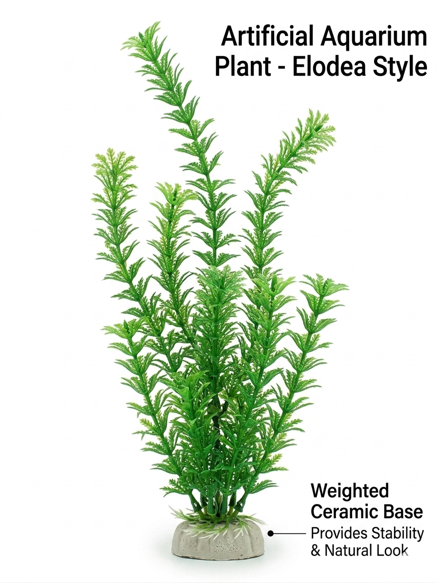 Non-Fade Fish-Friendly Fake aquarium Decoration With Stable Ceramic Base