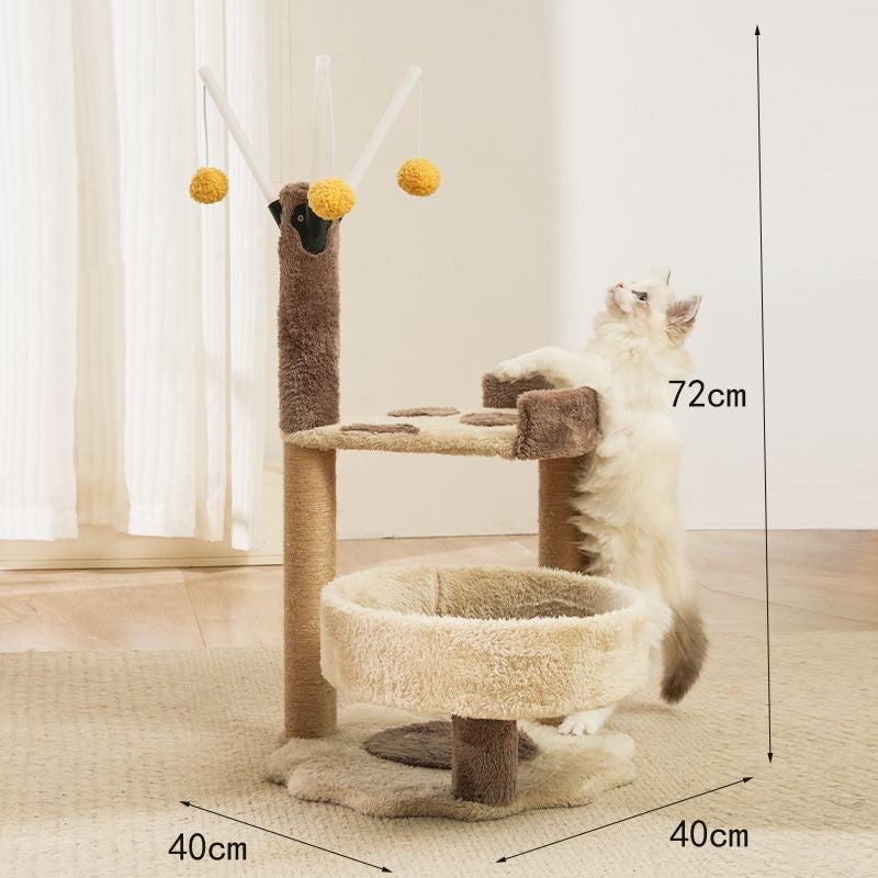 MiaoFairy Pizza Shaped Climbing Cat Scratching Post Cat Tree