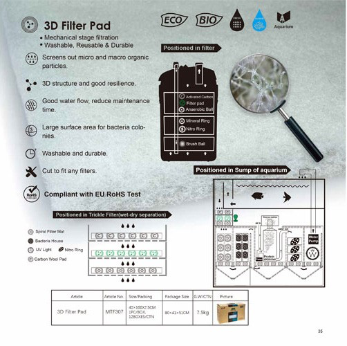Mountain Tree Aquarium 3D Filter Pad MTF-307