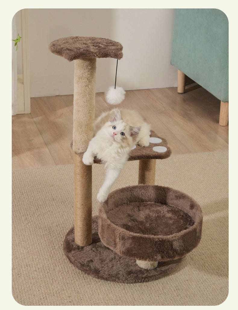 MiaoFairy Bear Shaped Cat Climbing Scratching Post Cat Tree