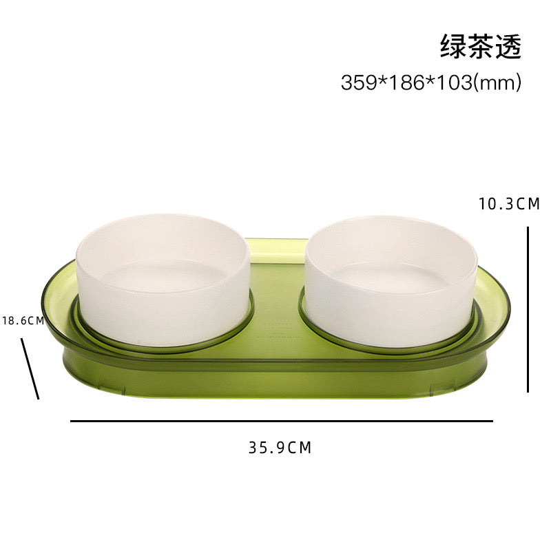 MiaoFairy DunDun Double Ceramic Pet Food Water Bowls