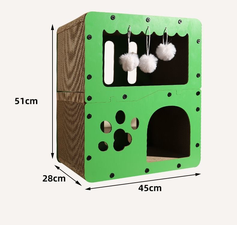 MiaoFairy Luxury Double CardBoard Cat Scratcher Bed House