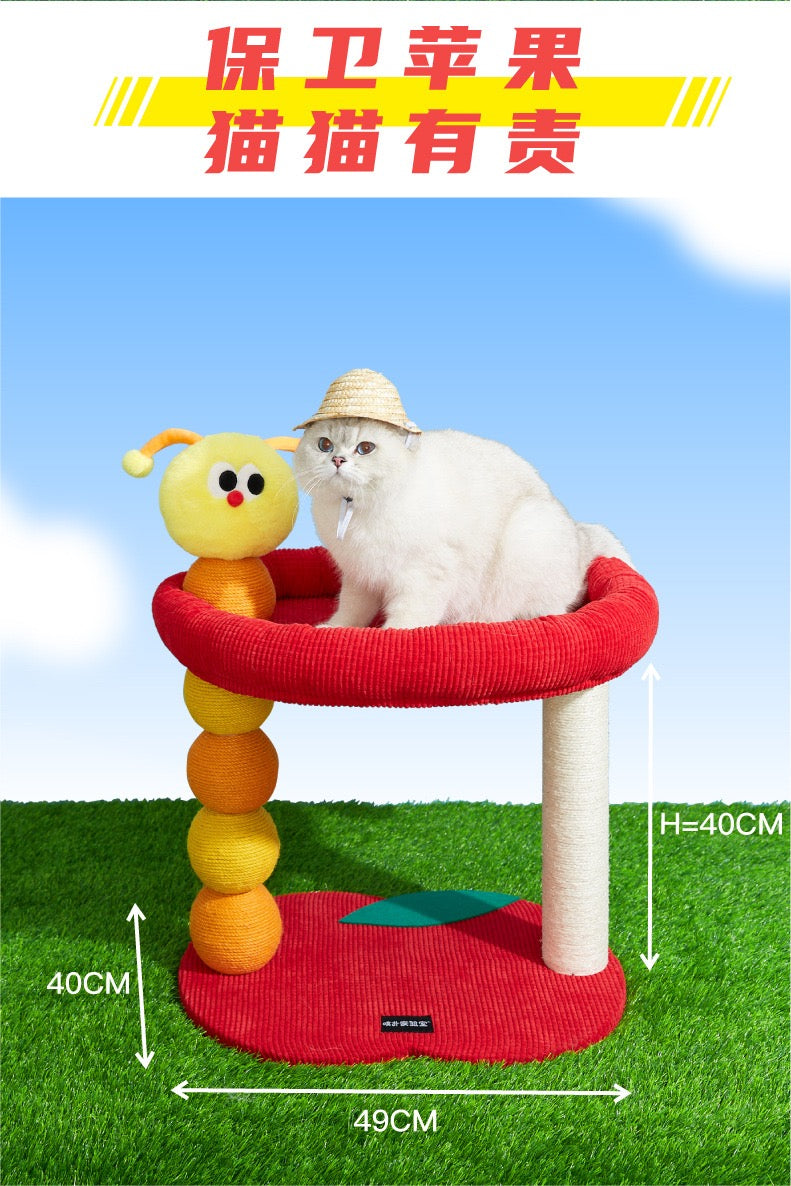 MiaoFairy Apple Cartoon Small Cat Scratching Tree