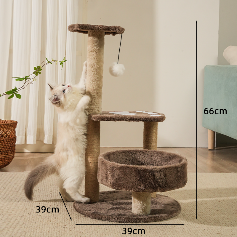 MiaoFairy Bear Shaped Cat Climbing Scratching Post Cat Tree
