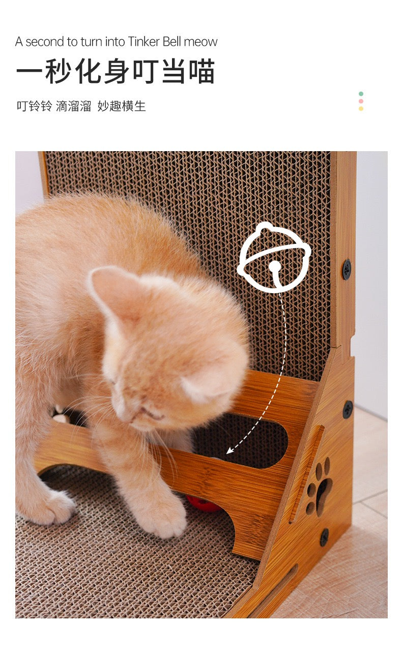 MiaoFairy L Shaped Cat Scratching Board With Ball Cat Toy