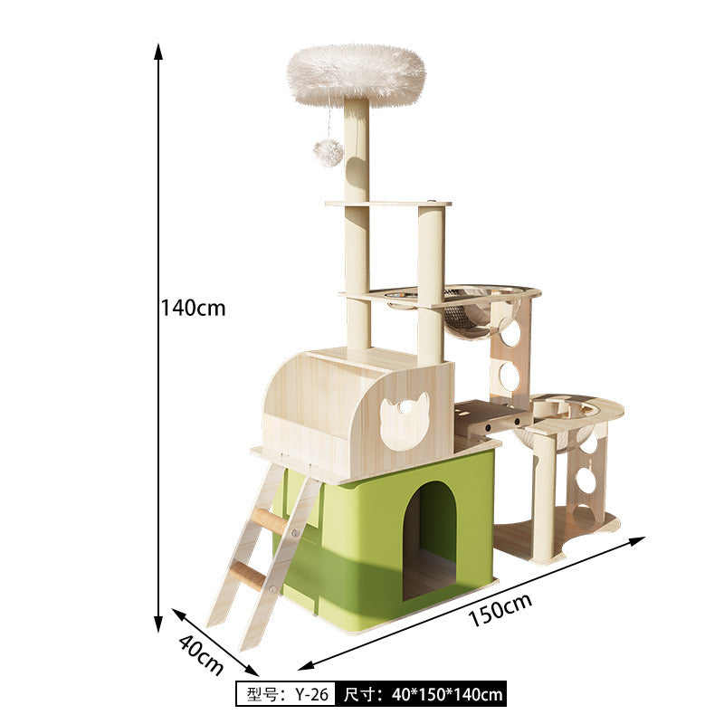 CatTree Multi-Pure Wood-Level Cat Tree Tower Y26