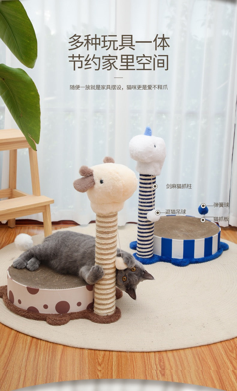 Hoopet Cute Cat Scratching Post Bed And Scratcher Board