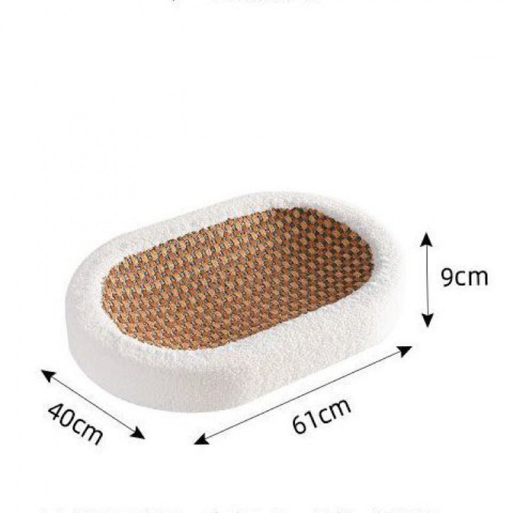 MiaoFairy Sisal Cat Scratcher 3 in 1 Oval Cat Scratching Lounge Cat Bed