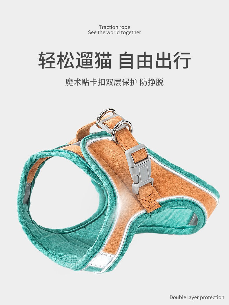 Hoopet Adjustable Soft Mesh Dog Cat Harness And Leash Set