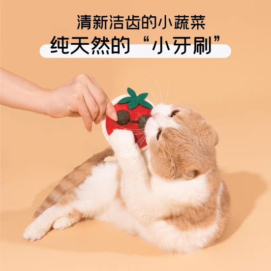 ZEZE Tomato Catnip Chew Cat Dental Toy