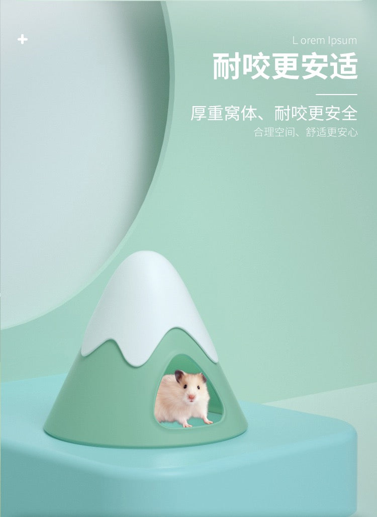 Yee Hamster Christmas Snowy Mountain Shape Hideout House For Small Pets