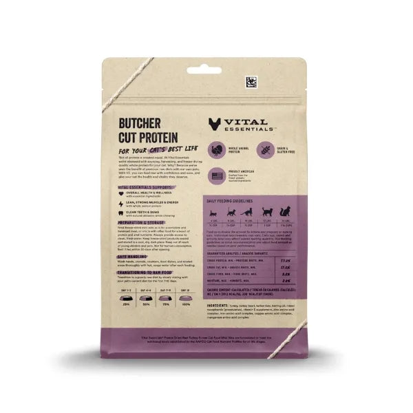 Vital Essentials Freeze-Dried Raw Turkey for Cats Mini Nibs 12oz