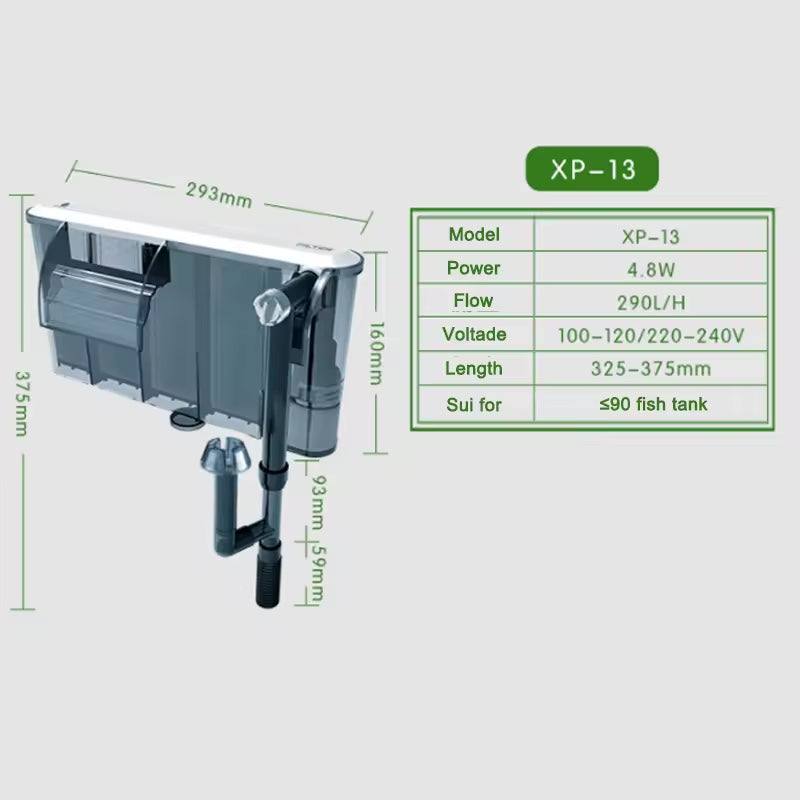 Jeneca Aquarium External Hanging Filter XP-13