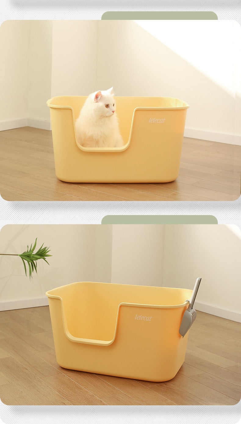 Hoopet XLarge Yellow Open High Side Cat Litter Box