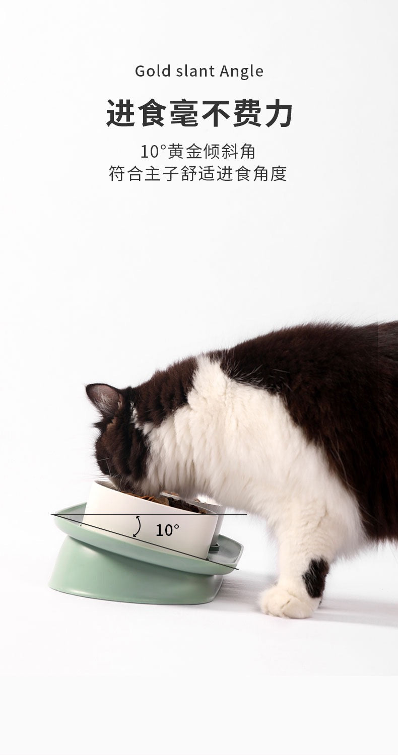 MiaoFairy DunDun Double Ceramic Pet Food Water Bowls