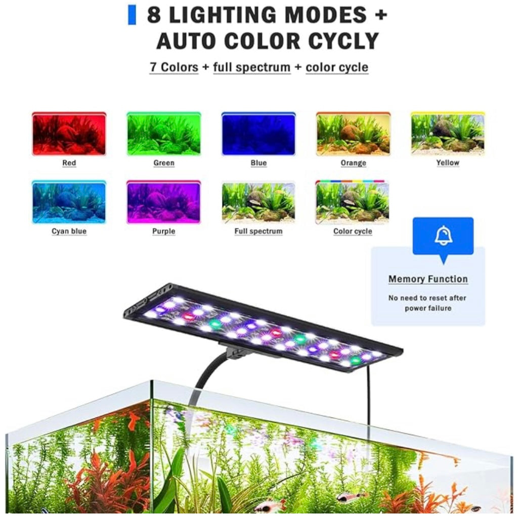 MagicalPet Aquarium White&Blue&Red&Green LED Light For 30-45cm/12-18inch Fish Tank HS-168-12W