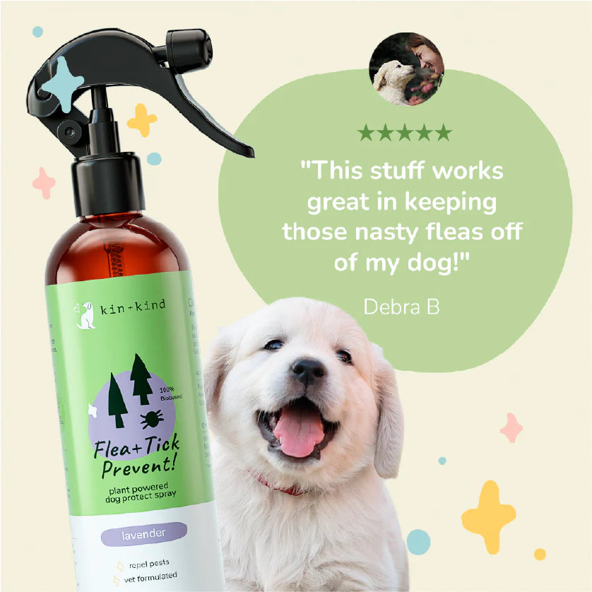 Kin+Kind Flea+Tick Prevent Outdoor Shield Spray - Lemongrass For Dogs And Cats 12floz
