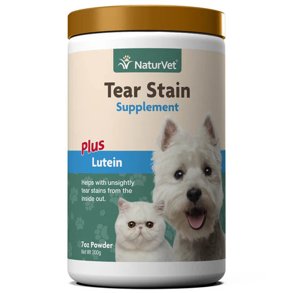 NaturVet Tear Stain Supplement Powder For Cats Dogs 7oz