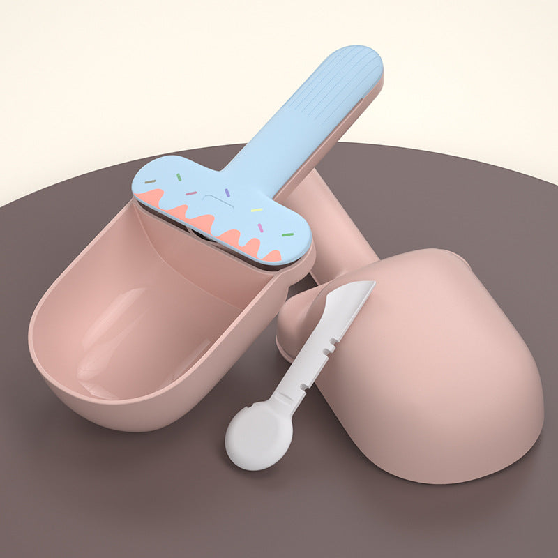 MagicalPets Cat Food Feeding Spoon Plastic Hand Scoop Ice Cream Shaped Dog Food Spoon
