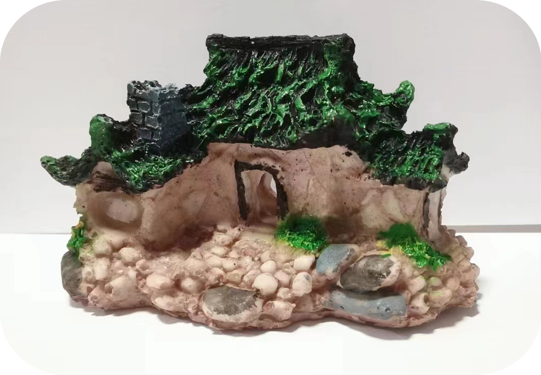 MagicalPet Aquarium Antique Architectural Model Resin Statue Hiding Cave House Decoration