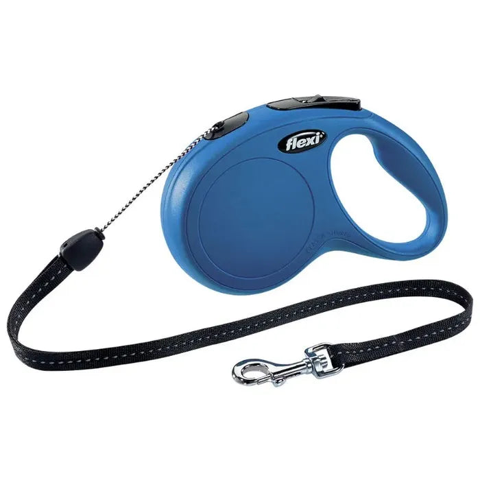 Flexi Classic Retractable Cord Leash - M/Blue