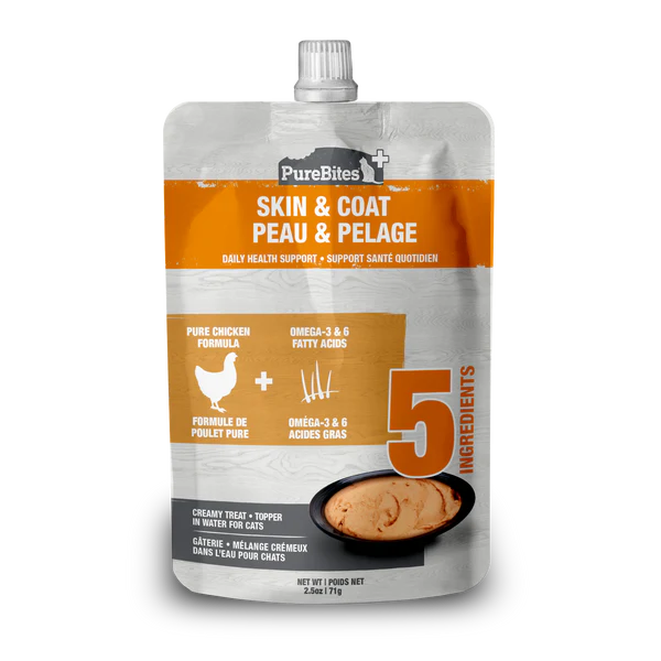 Purebites Squeezables Daily Health Support Cat Treat-Skin & Coat