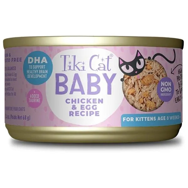 Tiki Cat Baby Wet Cat Food - Chicken & Egg 68g