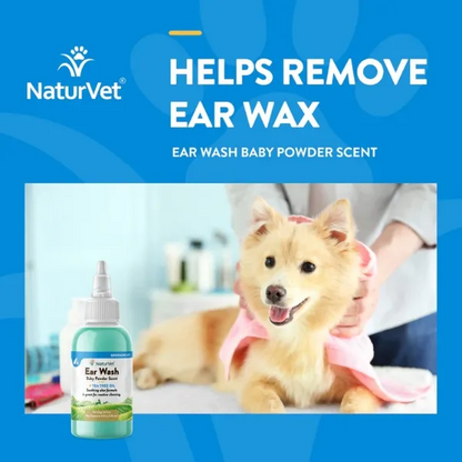 NaturVet Ear Wash Liquid For Cats And Dogs 4oz