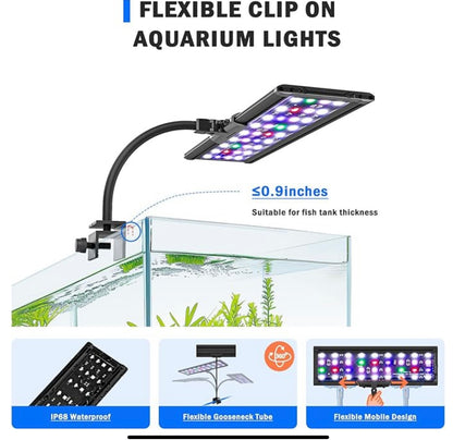 MagicalPet Aquarium White&Blue&Red&Green LED Light For 30-45cm/12-18inch Fish Tank HS-168-12W
