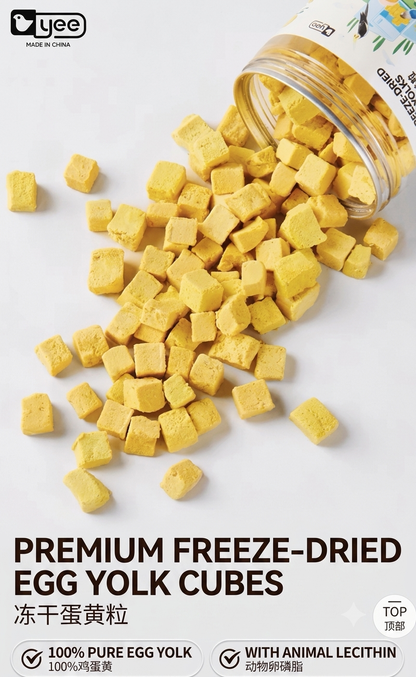 Yee Freeze-Dried Egg Yolk Cubes/100% Pure Egg Yolk Parrot Treat 60g