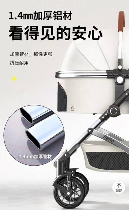 Bello Large 3 in 1 Folding Pet Stroller For Cats And Dogs LD11 White