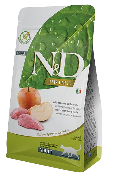 Farmina N&D Prime Adult Cat Dry Food- Boar and Apple 11lb