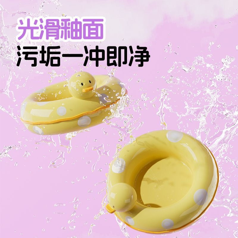 Carno Yellow Duck Shaped Ceramic Small Pet Hamster Bowl Food Dish