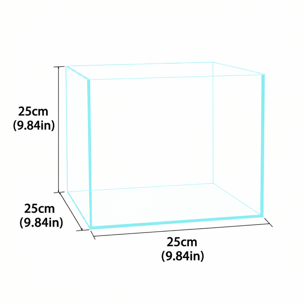 Yi Ding Ultra-Clear Cube Glass Aquarium Tank From 1-25 Gallon Series