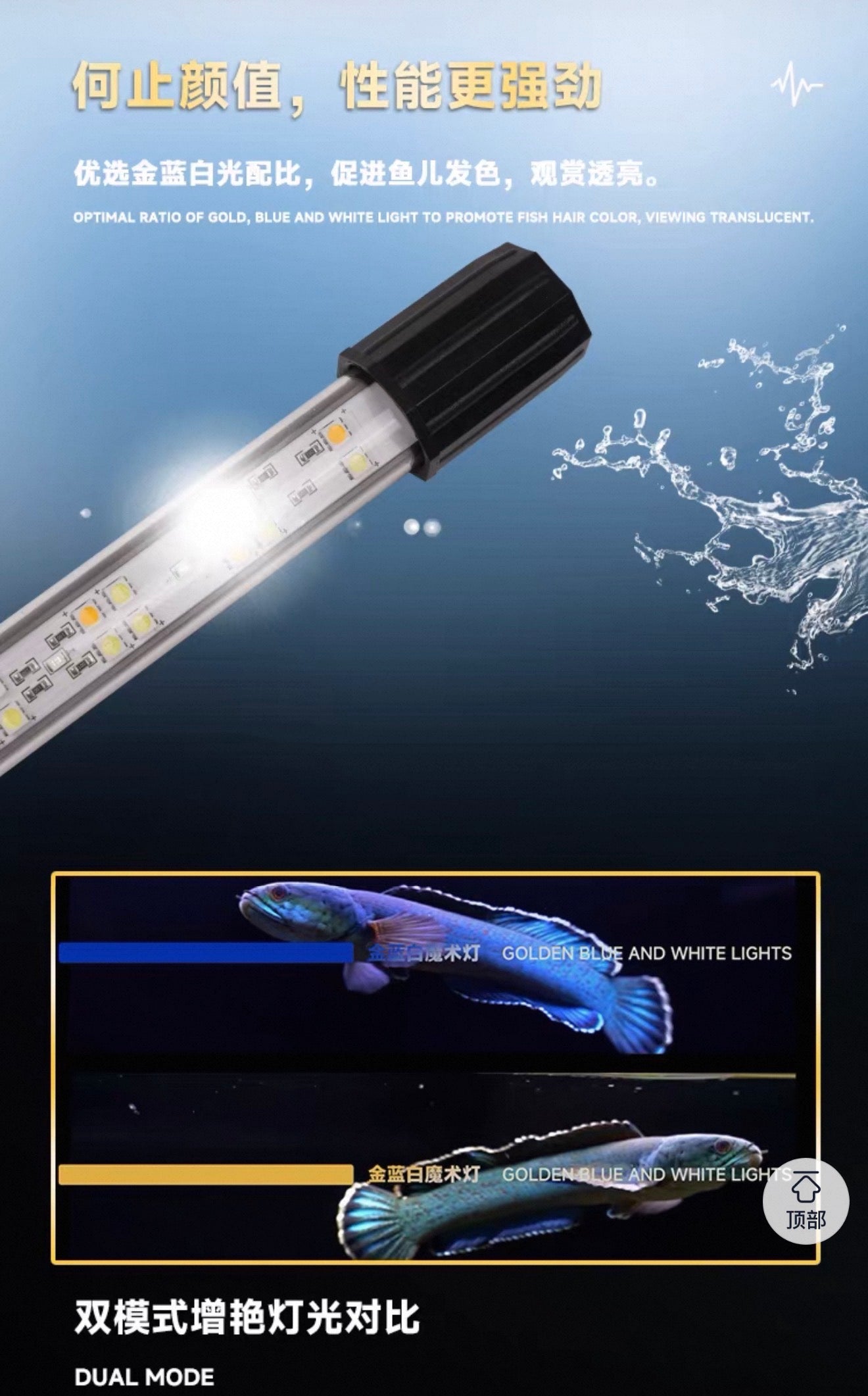 MAYIN Super Color 3 Dual-ModeAquarium Enhancing Waterproof LED