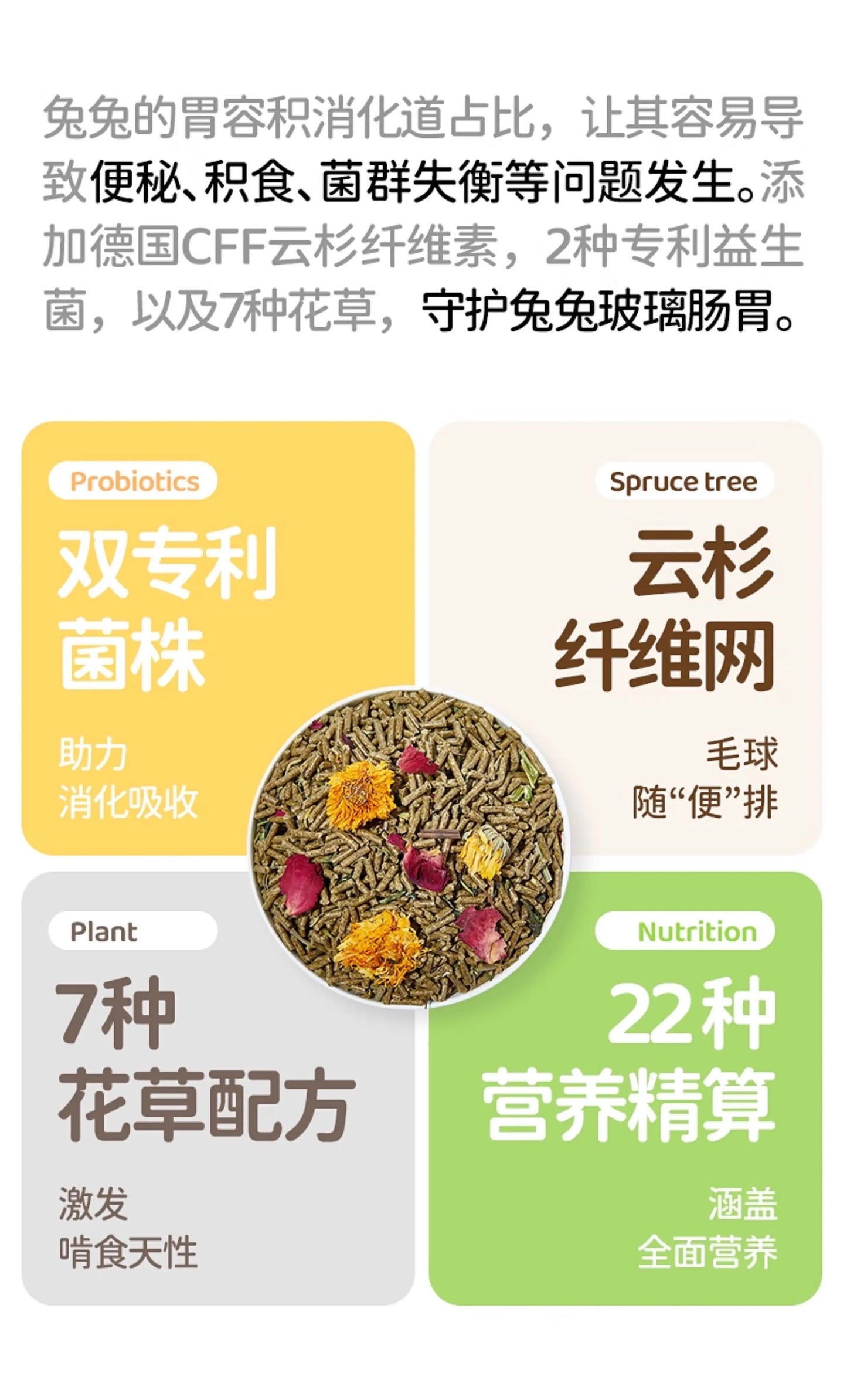 Yee Probiotic Flower&Herb Adult Rabbit Food 2kg