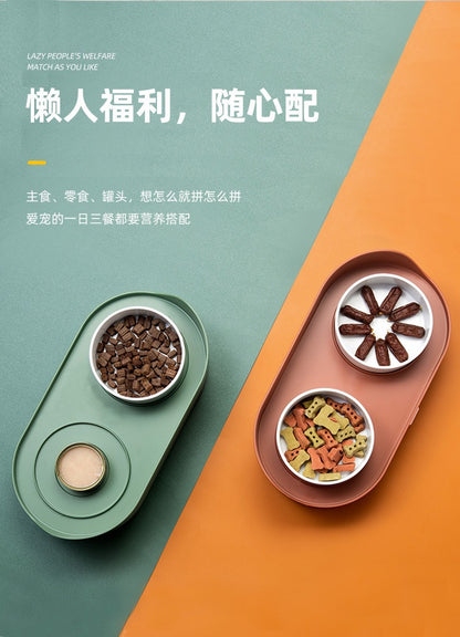 Hoopet Pet feeding Station With Elevated Pet Bowls With Food Storage