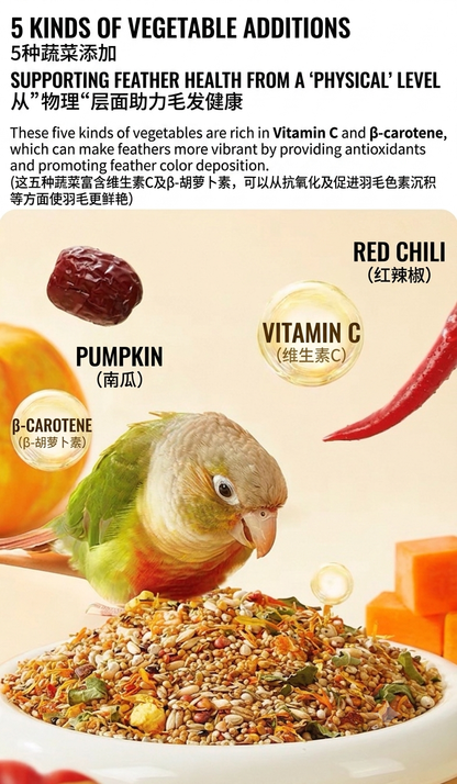 Yee Budgie Bloom Feather Seed Mix 8% Bee Pollen Premium Budgie Parrot Food