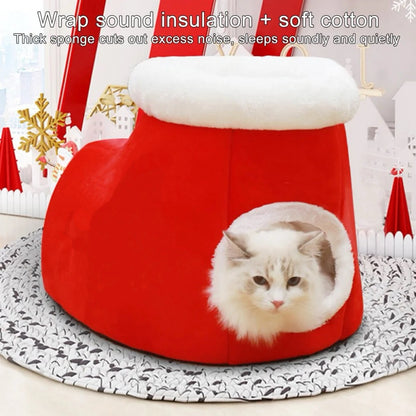 Tinypet Pet Bed Boot Shape with Mat Thickening Pet Cat Warm Cushion Nest Cat Supplies
