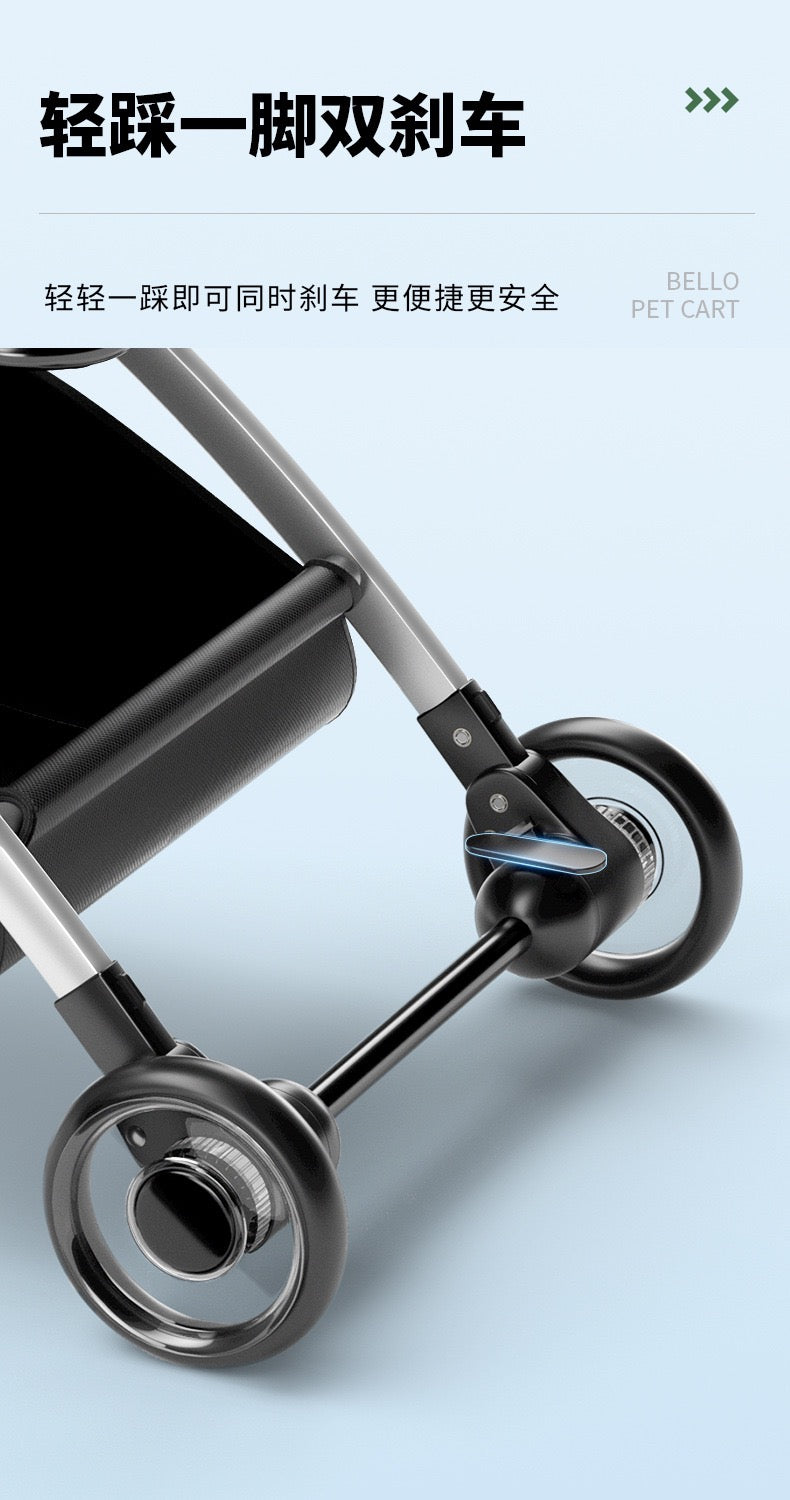 Bello Large 4 in 1 Pet Stroller One-Touch Folding Lightweight Cat&Dog Stroller VM01 Golden