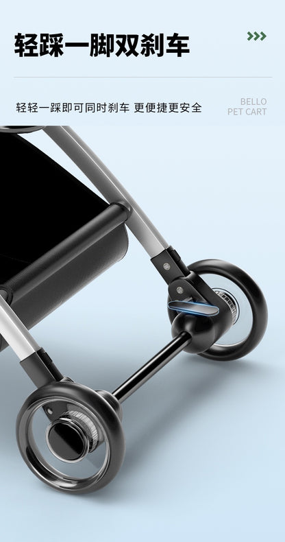 Bello Large 4 in 1 Pet Stroller One-Touch Folding Lightweight Cat&Dog Stroller VM01 Golden