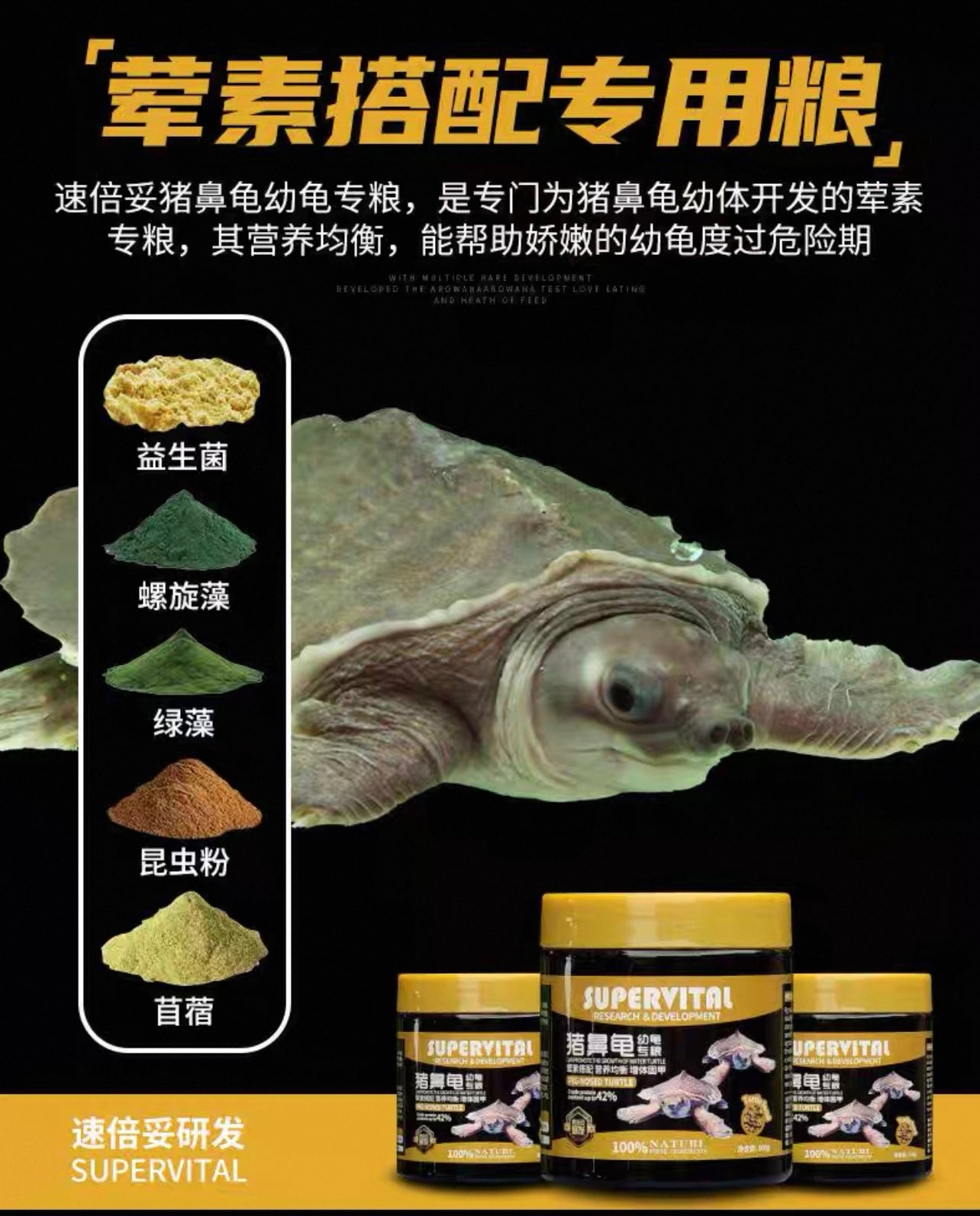Supervital Professional Pig-Nosed Baby Turtle Food 100g
