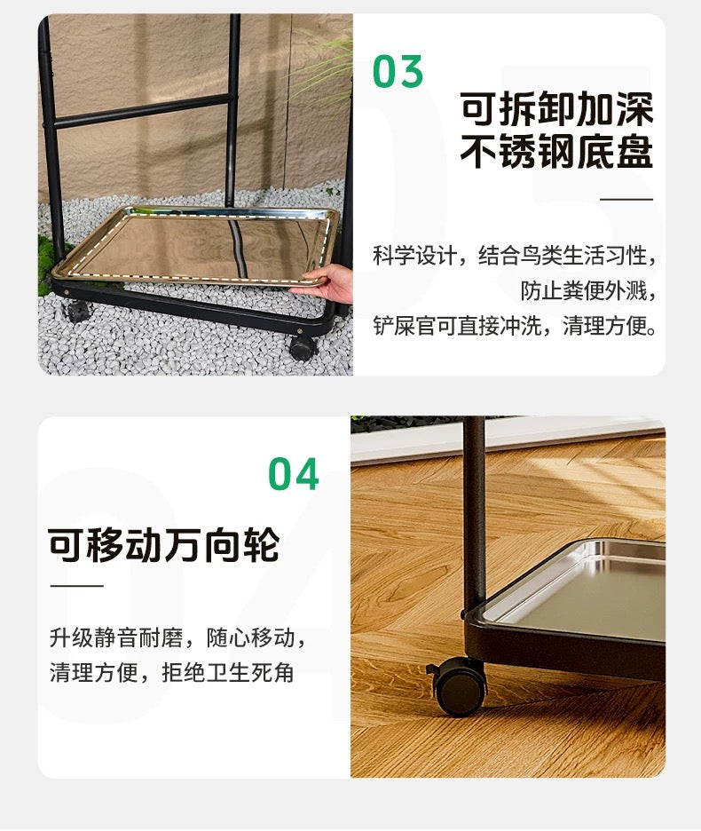 MagicalPets Stainless Steel Parrot Stand Large Bird Perch Stand