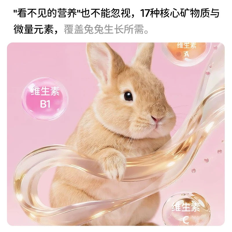 Yee Strawberry Baked Rabbit Food, 4 Types Postbiotics High Fiber Bunny Pellets