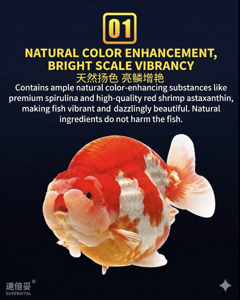Supervital Goldfish Sinking Pellets-High Protein Color&Head Growth Fish Food(700g)