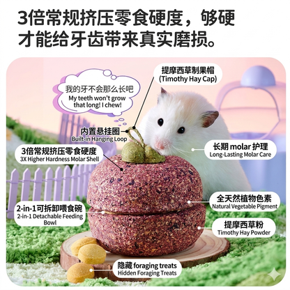 Yee Mangosteen-Shaped Hamster Foraging Chew Treat 150g