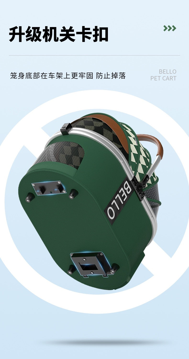 Bello Large 4 in 1 Pet Stroller One-Touch Folding Lightweight Cat&Dog Stroller VM01 Golden