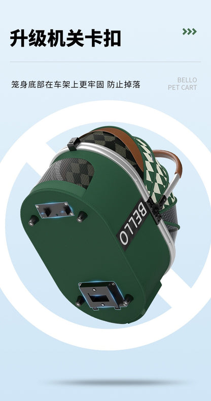 Bello Large 4 in 1 Pet Stroller One-Touch Folding Lightweight Cat&Dog Stroller VM01 Golden