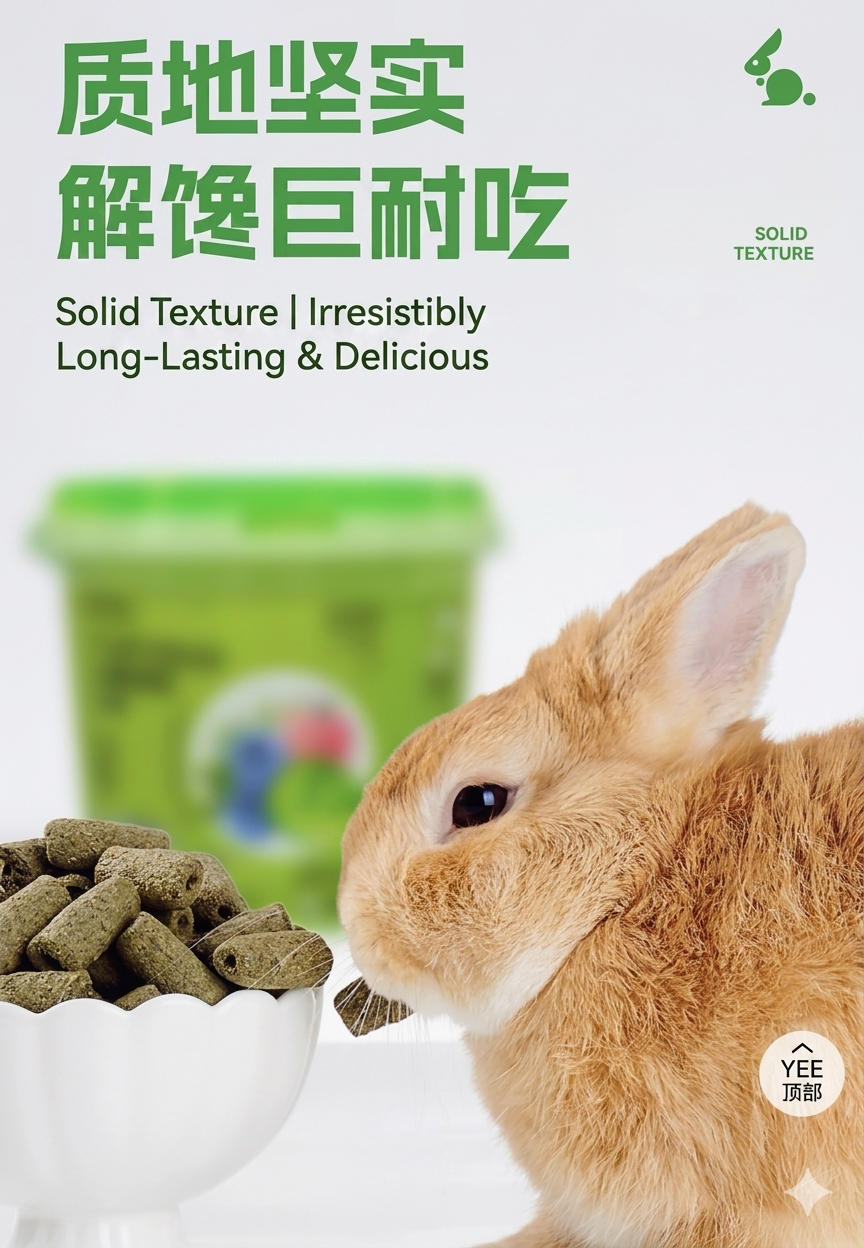 Yee Puff Stick 8-In-1 Grass & Vegetable Blend For Rabbit, Guinea Pig, Hamster & Chinchilla 300g Bucket