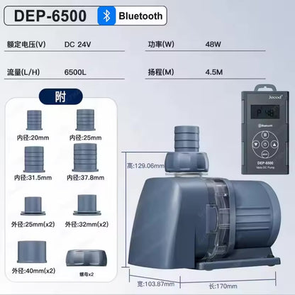 Jebao/Jecod New Ultra Quiet Water Pump Bluetooth APP Control DEP-6500 For Fish Tank Aquarium Diving Water Circulation Filter Pump